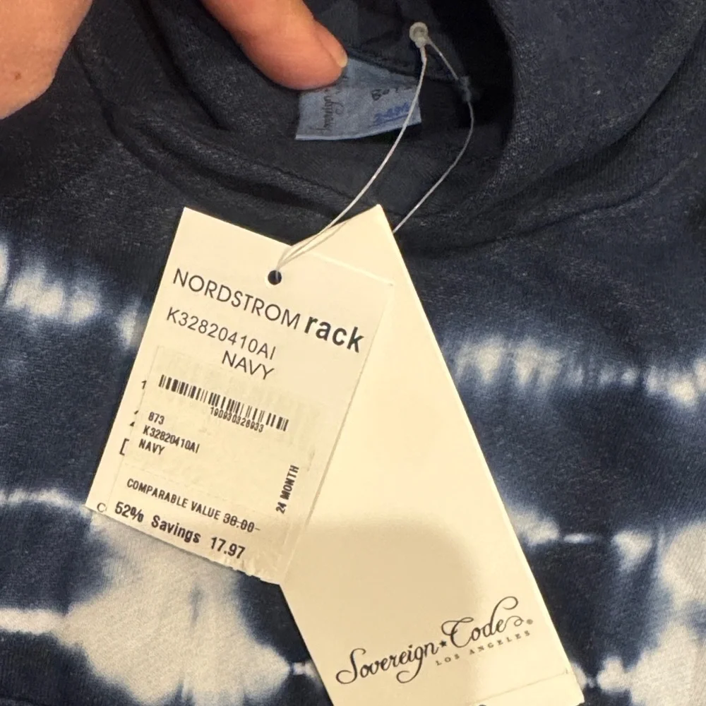 Sovereign Code tie dye hoodie size 24 months blue navy white NWT